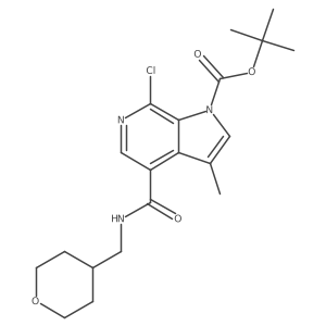 1h-Pyrrolo[2,3-c]pyridine-1-carboxylic acid,7-chloro-3-methyl-4-[[[(tetrahydro-2h-pyran-4-yl)methyl]amino]carbonyl]-,1,1-dimethylethyl ester结构式