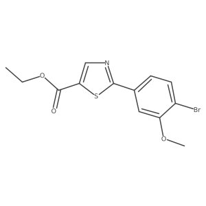 2-(4-Bromo-3-methoxy-phenyl)-thiazole-5-carboxylic acid ethyl ester结构式