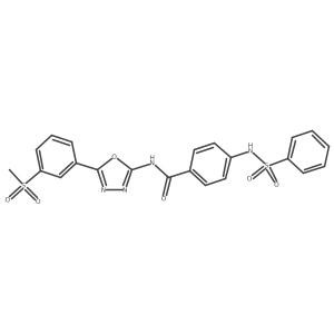 4-benzenesulfonamido-N-[5-(3-methanesulfonylphenyl)-1,3,4-oxadiazol-2-yl]benzamide结构式