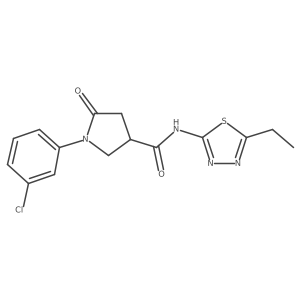 1-(3-chlorophenyl)-N-(5-ethyl-1,3,4-thiadiazol-2-yl)-5-oxopyrrolidine-3-carboxamide结构式