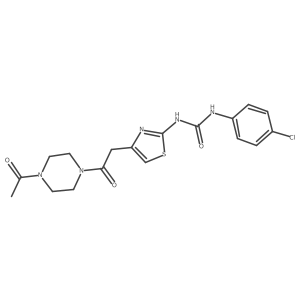 1-(4-(2-(4-Acetylpiperazin-1-yl)-2-oxoethyl)thiazol-2-yl)-3-(4-chlorophenyl)urea结构式