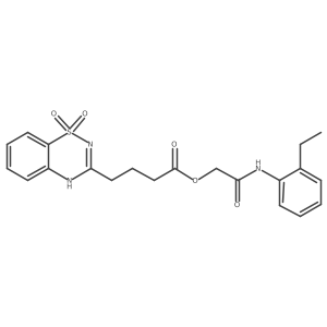 2-((2-ethylphenyl)amino)-2-oxoethyl 4-(1,1-dioxido-2H-benzo[e][1,2,4]thiadiazin-3-yl)butanoate结构式