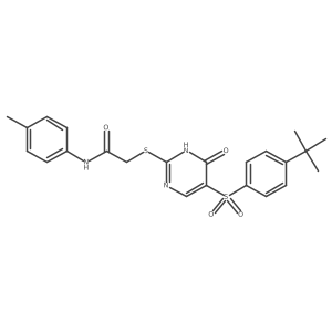 2-((5-((4-(tert-butyl)phenyl)sulfonyl)-6-oxo-1,6-dihydropyrimidin-2-yl)thio)-N-(p-tolyl)acetamide结构式