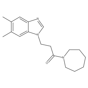 1-(azepan-1-yl)-3-(5,6-dimethyl-1H-benzo[d]imidazol-1-yl)propan-1-one结构式