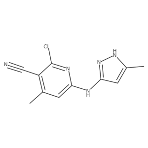 2-chloro-6-(5-methyl-1H-pyrazol-3-ylamino)-4-methylnicotinonitrile Structure
