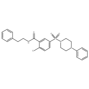 2-Chloro-N-phenethyl-5-((4-phenylpiperazin-1-yl)sulfonyl)benzamide Structure