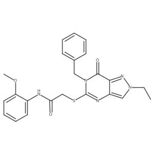 2-((6-benzyl-2-ethyl-7-oxo-6,7-dihydro-2H-pyrazolo[4,3-d]pyrimidin-5-yl)thio)-N-(2-methoxyphenyl)acetamide结构式