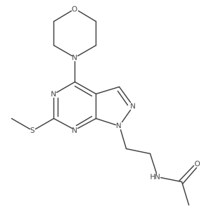 N-(2-(6-(methylthio)-4-morpholino-1H-pyrazolo[3,4-d]pyrimidin-1-yl)ethyl)acetamide结构式