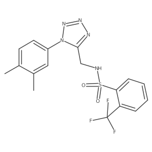 N-((1-(3,4-dimethylphenyl)-1H-tetrazol-5-yl)methyl)-2-(trifluoromethyl)benzenesulfonamide Structure