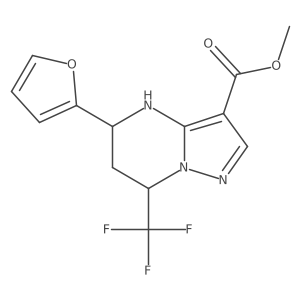 Methyl 5-(furan-2-yl)-7-(trifluoromethyl)-4,5,6,7-tetrahydropyrazolo[1,5-a]pyrimidine-3-carboxylate Structure