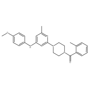 (4-(4-((4-Methoxyphenyl)amino)-6-methylpyrimidin-2-yl)piperazin-1-yl)(o-tolyl)methanone Structure