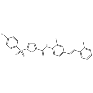 2-Furancarboxamide, 5-[(4-bromophenyl)sulfonyl]-N-[2-methyl-4-[2-(2-methylphenyl)diazenyl]phenyl]- Structure