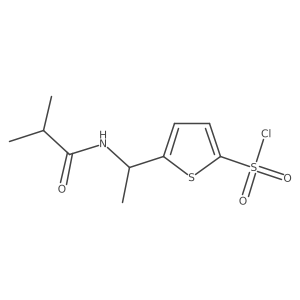 5-[1-(2-Methylpropanamido)ethyl]thiophene-2-sulfonyl chloride结构式