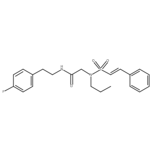 N-[2-(4-fluorophenyl)ethyl]-2-(N-propyl-2-phenylethenesulfonamido)acetamide结构式