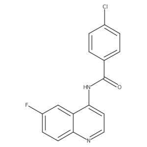 O=C(Nc1ccnc2ccc(F)cc12)c1ccc(Cl)cc1结构式