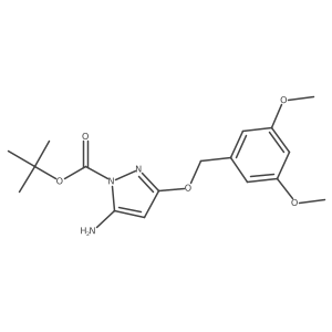 Tert-butyl 5-amino-3-[(3,5-dimethoxyphenyl)methoxy]pyrazole-1-carboxylate结构式