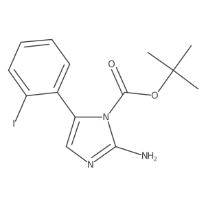 2-Amino-5-(2-iodophenyl)-imidazole-1-carboxylic acid tert-butyl ester Structure