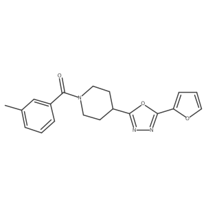 (4-(5-(Furan-2-yl)-1,3,4-oxadiazol-2-yl)piperidin-1-yl)(m-tolyl)methanone Structure