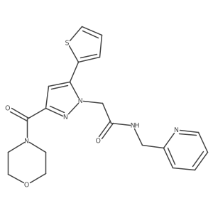 2-(3-(morpholine-4-carbonyl)-5-(thiophen-2-yl)-1H-pyrazol-1-yl)-N-(pyridin-2-ylmethyl)acetamide Structure