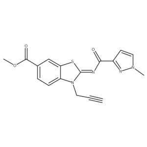 methyl 2-((1-methyl-1H-pyrazole-3-carbonyl)imino)-3-(prop-2-yn-1-yl)-2,3-dihydrobenzo[d]thiazole-6-carboxylate Structure