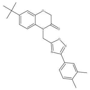 7-(tert-butyl)-4-((3-(3,4-dimethylphenyl)-1,2,4-oxadiazol-5-yl)methyl)-2H-benzo[b][1,4]oxazin-3(4H)-one结构式