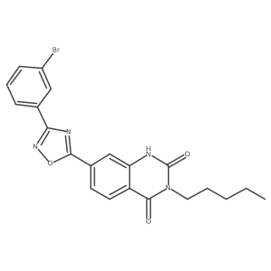 7-(3-(3-bromophenyl)-1,2,4-oxadiazol-5-yl)-3-pentylquinazoline-2,4(1H,3H)-dione Structure