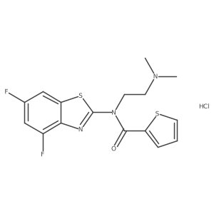 N-(4,6-difluorobenzo[d]thiazol-2-yl)-N-(2-(dimethylamino)ethyl)thiophene-2-carboxamide hydrochloride Structure