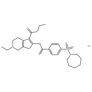 Ethyl 2-(4-(azepan-1-ylsulfonyl)benzamido)-6-ethyl-4,5,6,7-tetrahydrothieno[2,3-c]pyridine-3-carboxylate hydrochloride Structure