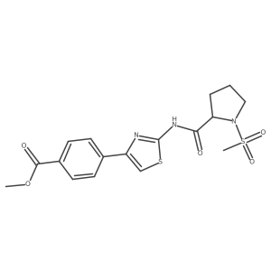 Methyl 4-(2-(1-(methylsulfonyl)pyrrolidine-2-carboxamido)thiazol-4-yl)benzoate Structure