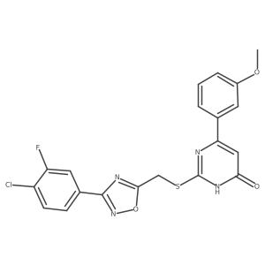 2-({[3-(4-Chloro-3-fluorophenyl)-1,2,4-oxadiazol-5-yl]methyl}sulfanyl)-6-(3-methoxyphenyl)-4-pyrimidinol Structure