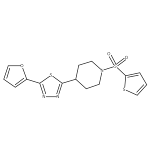 2-(Furan-2-yl)-5-(1-(thiophen-2-ylsulfonyl)piperidin-4-yl)-1,3,4-thiadiazole Structure