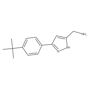 [3-(4-tert-butylphenyl)-1H-pyrazol-5-yl]methanamine结构式