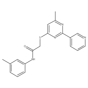 2-((6-methyl-2-(pyridin-3-yl)pyrimidin-4-yl)thio)-N-(m-tolyl)acetamide结构式