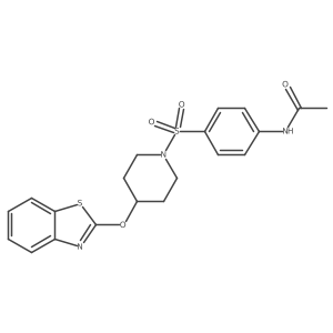 N-(4-((4-(benzo[d]thiazol-2-yloxy)piperidin-1-yl)sulfonyl)phenyl)acetamide结构式