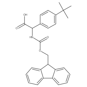 (R)-2-((((9H-Fluoren-9-yl)methoxy)carbonyl)amino)-2-(4-(tert-butyl)phenyl)acetic acid结构式