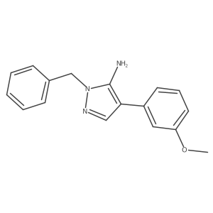 2-Benzyl-4-(3-methoxyphenyl)pyrazol-3-amine结构式