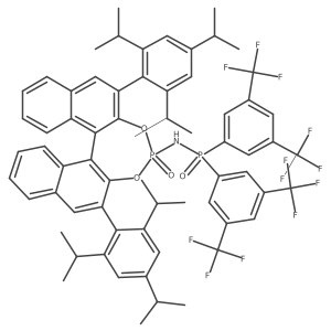 P,P-Bis(3,5-bis(trifluoromethyl)phenyl)-N-((11bS)-4-oxido-2,6-bis(2,4,6-triisopropylphenyl)dinaphtho[2,1-d:1',2'-f][1,3,2]dioxaphosphepin-4-yl)phosphinic amide Structure