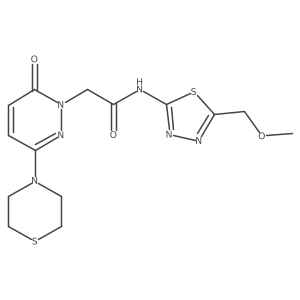 N-[(2E)-5-(methoxymethyl)-1,3,4-thiadiazol-2(3H)-ylidene]-2-[6-oxo-3-(thiomorpholin-4-yl)pyridazin-1(6H)-yl]acetamide结构式