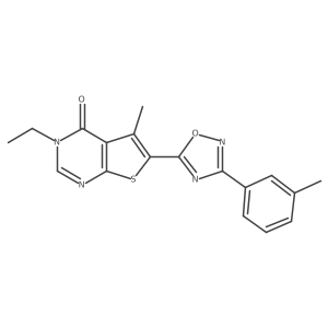 3-ethyl-5-methyl-6-[3-(3-methylphenyl)-1,2,4-oxadiazol-5-yl]thieno[2,3-d]pyrimidin-4(3H)-one Structure