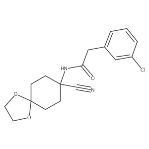 2-(3-chlorophenyl)-N-{8-cyano-1,4-dioxaspiro[4.5]decan-8-yl}acetamide Structure