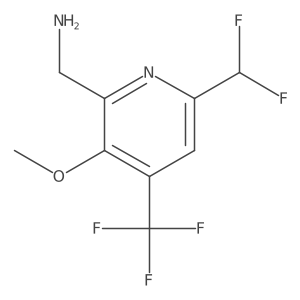 2-(Aminomethyl)-6-(difluoromethyl)-3-methoxy-4-(trifluoromethyl)pyridine Structure