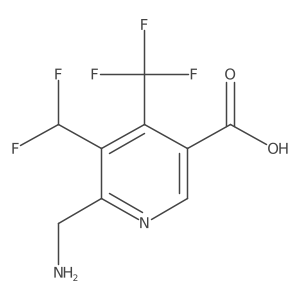2-(Aminomethyl)-3-(difluoromethyl)-4-(trifluoromethyl)pyridine-5-carboxylic acid结构式