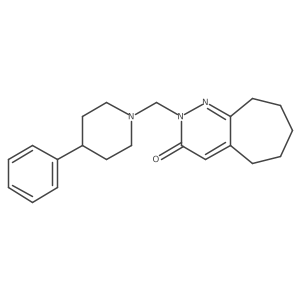 2-[(4-phenylpiperidin-1-yl)methyl]-2,5,6,7,8,9-hexahydro-3H-cyclohepta[c]pyridazin-3-one结构式