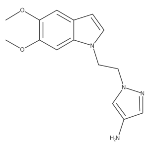 1-[2-(5,6-Dimethoxy-indol-1-yl)-ethyl]-1H-pyrazol-4-ylamine Structure