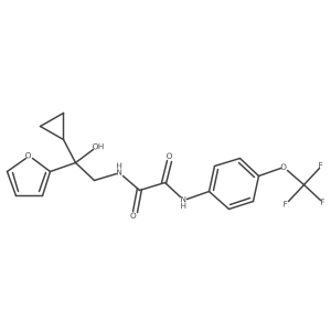 N1-(2-cyclopropyl-2-(furan-2-yl)-2-hydroxyethyl)-N2-(4-(trifluoromethoxy)phenyl)oxalamide结构式