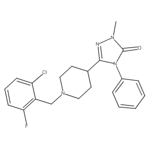 3-(1-(2-chloro-6-fluorobenzyl)piperidin-4-yl)-1-methyl-4-phenyl-1H-1,2,4-triazol-5(4H)-one结构式