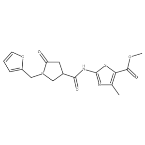 Methyl 2-({[1-(furan-2-ylmethyl)-5-oxopyrrolidin-3-yl]carbonyl}amino)-4-methyl-1,3-thiazole-5-carboxylate结构式
