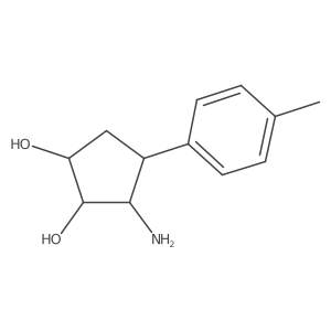 (1R,2S,3R)-3-amino-4-p-tolylcyclopentane-1,2-diol结构式