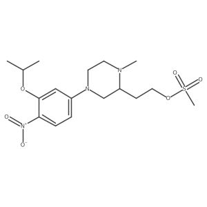2-{1-Methyl-4-[4-nitro-3-(propan-2-yloxy)phenyl]piperazin-2-yl}ethyl methanesulfonate结构式