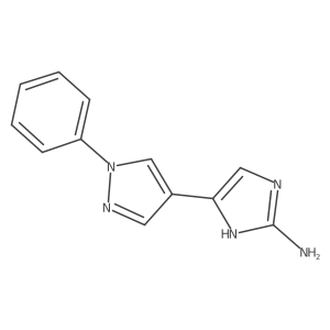 5-(1-phenyl-1H-pyrazol-4-yl)-1H-imidazol-2-amine结构式